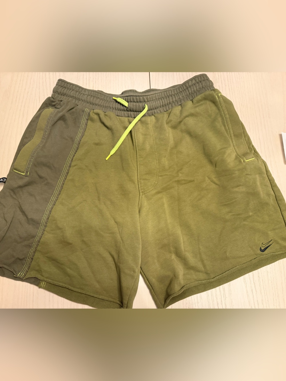 Nike Men's KD EASY fleece basketball Shorts DH7373-378 Olive Green Size L